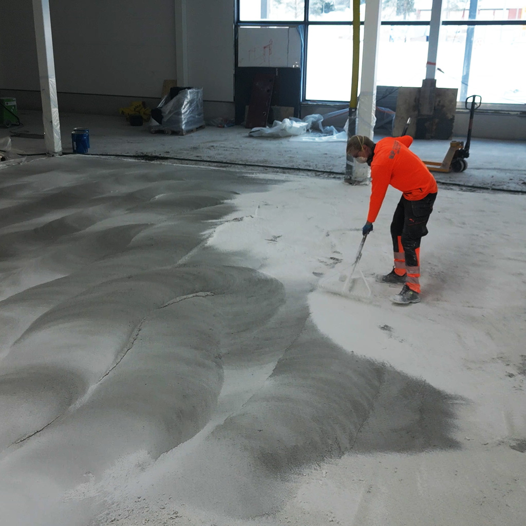 How to make white concrete floor